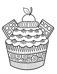 Blank Book Journal: Cupcake Dessert Zentangle Cover Diary Notebook: 8.5 X 11 Size 120 Gray Lined Pages! (Paperback)