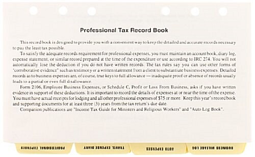 Professional Tax Record Book - Refill (Paperback)