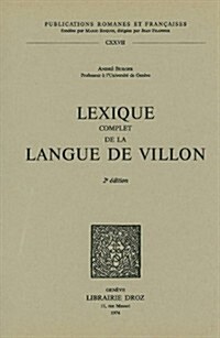 Lexique Complet De La Langue De Villon (Paperback)