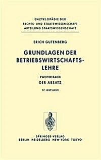 Grundlagen Der Betriebswirtschaftslehre Zweiter Band: Der Absatz (Hardcover)