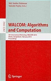 WALCOM: Algorithms and Computation (Paperback, 1st)
