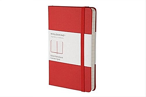 Moleskine Classic Notebook, Pocket, Ruled, Red, Hard Cover (3.5 X 5.5) (Imitation Leather)