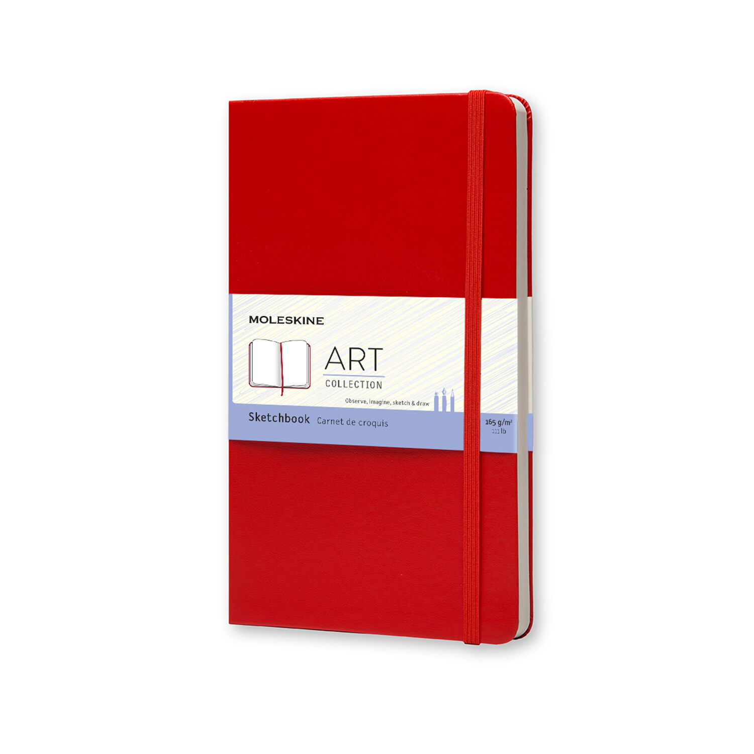 Moleskine Art Plus Sketchbook, Large, Plain, Red, Hard Cover (5 X 8.25) (Hardcover)