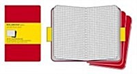 Moleskine Cahier Pocket Squared Journal (Paperback, Red)