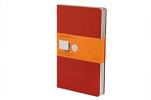 Moleskine Cahier Journal (Set of 3), Large, Ruled, Cranberry Red, Soft Cover (5 X 8.25) (Paperback, Red)