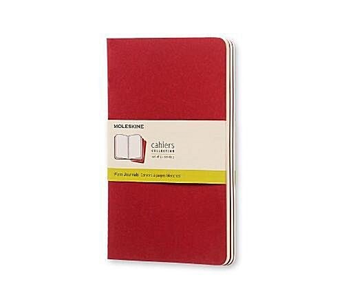 Moleskine Cahier Journal (Set of 3), Large, Plain, Cranberry Red, Soft Cover (5 X 8.25) (Paperback, Red)