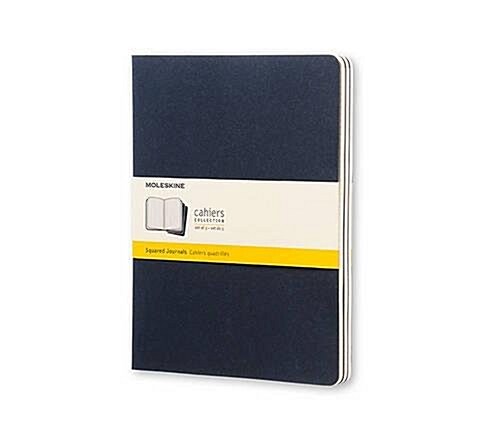 Moleskine Cahier Journal (Set of 3), Extra Large, Squared, Indigo Blue, Soft Cover (7.5 X 10) (Hardcover)