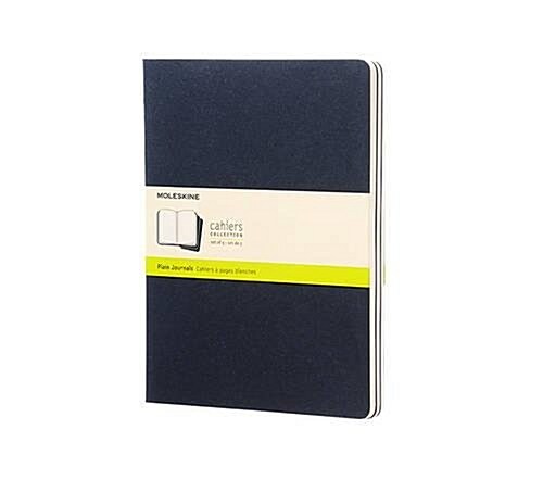 Moleskine Cahier Journal (Set of 3), Extra Large, Plain, Indigo Blue, Soft Cover (7.5 X 10) (Paperback)