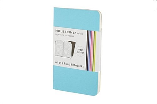 Moleskine Volant Notebook (Set of 2 ), Extra Small, Ruled, Blue (2.5 X 4) (Paperback)