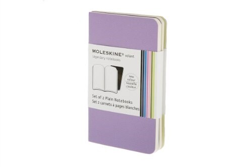 Moleskine Volant Notebook (Set of 2 ), Extra Small, Plain, Light Violet, Brilliant Violet, Soft Cover (2.5 X 4) (Other)