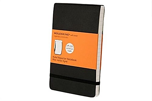 Moleskine Reporter Notebook, Pocket, Ruled, Black, Soft Cover (3.5 X 5.5) (Imitation Leather)
