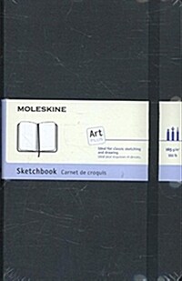Moleskine Art Plus Sketchbook, Large, Plain, Black, Hard Cover (5 X 8.25) (Imitation Leather)
