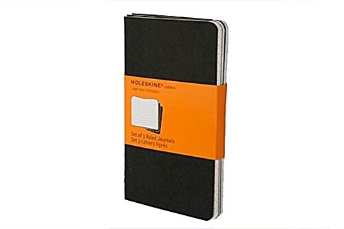 Moleskine Cahier Journal (Set of 3), Pocket, Ruled, Black, Soft Cover (3.5 X 5.5): Set of 3 Ruled Journals (Imitation Leather)