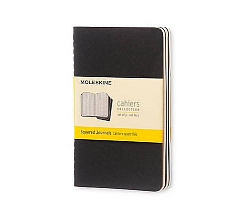 Moleskine Cahier Journal (Set of 3), Pocket, Squared, Black, Soft Cover (3.5 X 5.5): Set of 3 Squared Journals (Paperback)