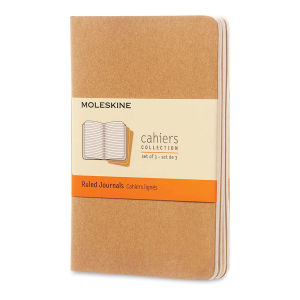 Moleskine Cahier Journal (Set of 3), Pocket, Ruled, Kraft Brown, Soft Cover (3.5 X 5.5): Set of 3 Ruled Journals (Paperback)