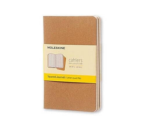 Moleskine Cahier Journal (Set of 3), Pocket, Squared, Kraft Brown, Soft Cover (3.5 X 5.5): Set of 3 Square Journals (Other)