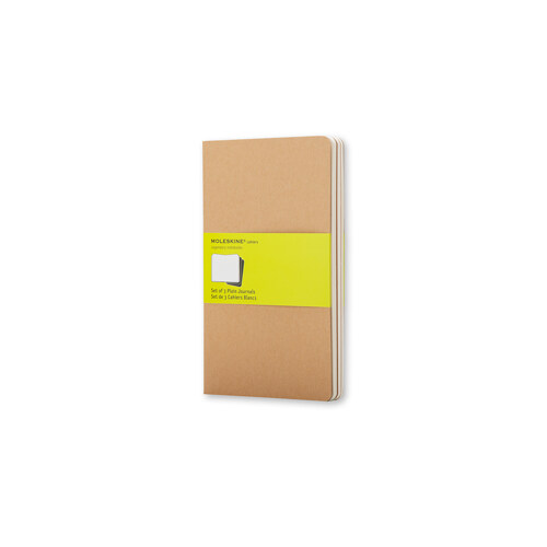 Moleskine Cahier Journal (Set of 3), Pocket, Plain, Kraft Brown, Soft Cover (3.5 X 5.5): Set of 3 Plain Journals (Paperback)
