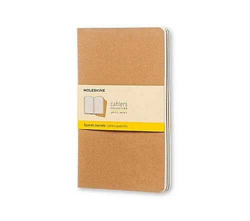 Moleskine Cahier Journal (Set of 3), Large, Squared, Kraft Brown, Soft Cover (5 X 8.25): Set of 3 Square Journals (Paperback)