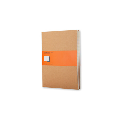 Moleskine Cahier Journal (Set of 3), Extra Large, Plain, Kraft Brown, Soft Cover (7.5 X 10) (Paperback)