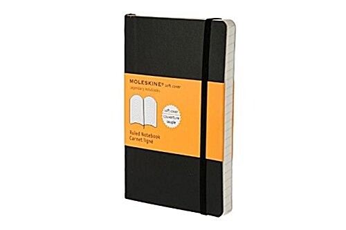 Moleskine Classic Notebook, Pocket, Ruled, Black, Soft Cover (3.5 X 5.5) (Imitation Leather)