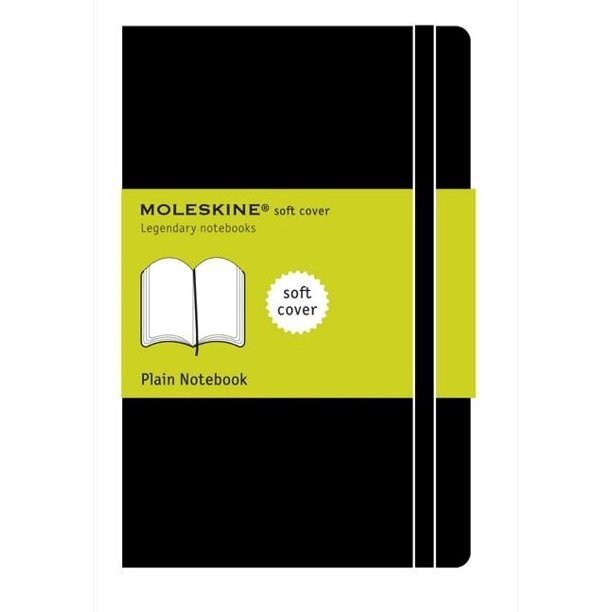 Moleskine Classic Notebook, Pocket, Plain, Black, Soft Cover (3.5 X 5.5) (Imitation Leather)