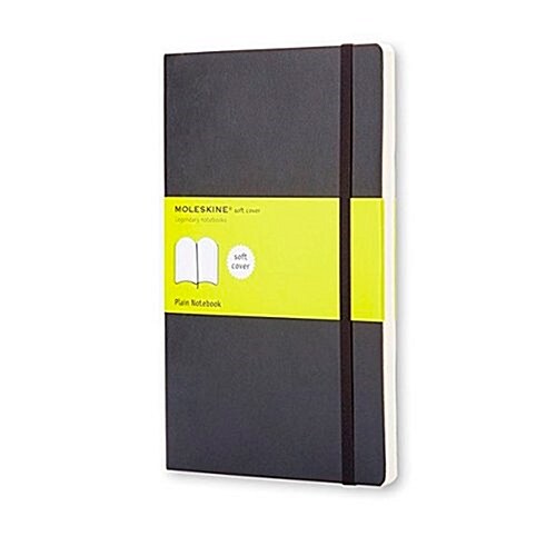 Moleskine Classic Notebook, Large, Plain, Black, Soft Cover (5 X 8.25) (Imitation Leather)