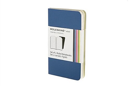 Moleskine Volant Notebook (Set of 2 ), Extra Small, Ruled, Antwerp Blue, Prussian Blue, Soft Cover (2.5 X 4) (Paperback)