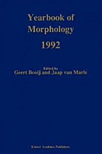 Yearbook of Morphology 1992 (Paperback)