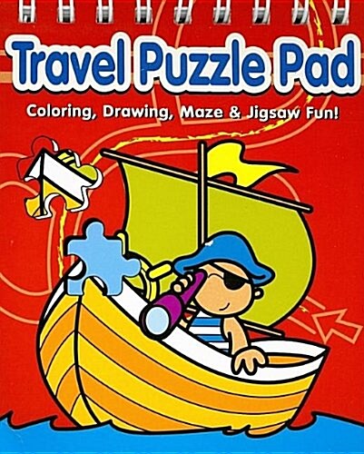 Travel Puzzle Pad Red (Paperback, Spiral)