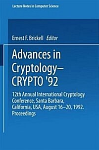 Advances in Cryptology - Crypto 92 (Paperback)