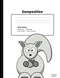 Cute Squirrel Composition Book Wide Rule (Paperback)