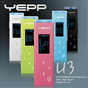 [19]  YEPP MP3 YP-U3Z(B/W/P/BL/G)(1G/U3)+기본4종쿠폰