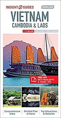 Insight Guides Travel Map Vietnam, Cambodia & Laos (Sheet Map, 4 Revised edition)