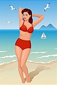 Pin-Up Girl on the Beach Journal: 150 Page Lined Notebook/Diary (Paperback)