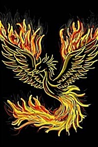 Graphic Phoenix on Black: Blank 150 Page Lined Journal for Your Thoughts, Ideas, and Inspiration (Paperback)