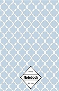 Gm&co: Notebook Journal Dot-Grid, Lined, Graph, 120 Pages 5.5x8.5 (Sky Blue Moroccan Tiles Pattern) (Paperback)