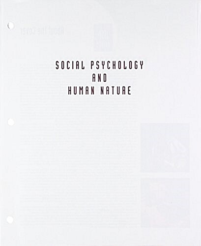Social Psychology and Human Natureh + Lms Integrated for Mindtap Psychology, 1-term Access (Loose Leaf, 4th, PCK)
