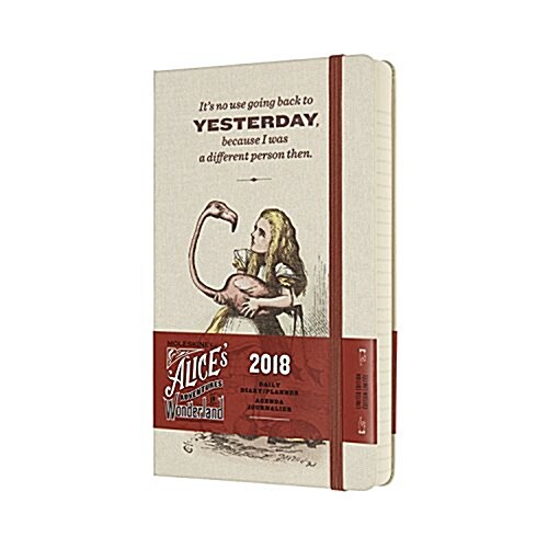 Moleskine Limited Edition Alice in Wonderland, 12 Month Daily Planner, Large, Almond White (5 X 8.25) (Desk)