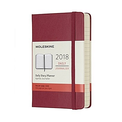 Moleskine 12 Month Daily Planner, Pocket, Berry Rose, Hard Cover (3.5 X 5.5) (Desk)