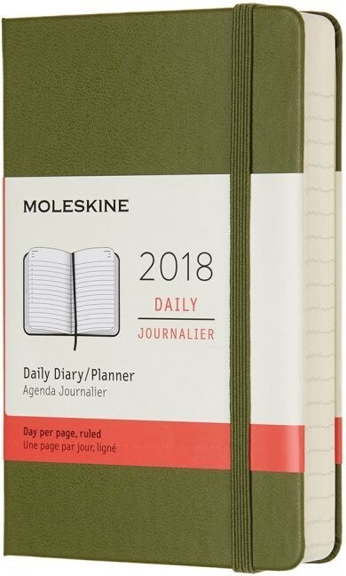 Moleskine 12 Month Daily Planner, Pocket, ELM Green, Hard Cover (3.5 X 5.5) (Desk)