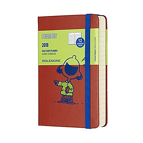 Moleskine Limited Edition Peanuts, 12 Month Daily Planner, Pocket, Coral Orange (3.5 X 5.5) (Desk)