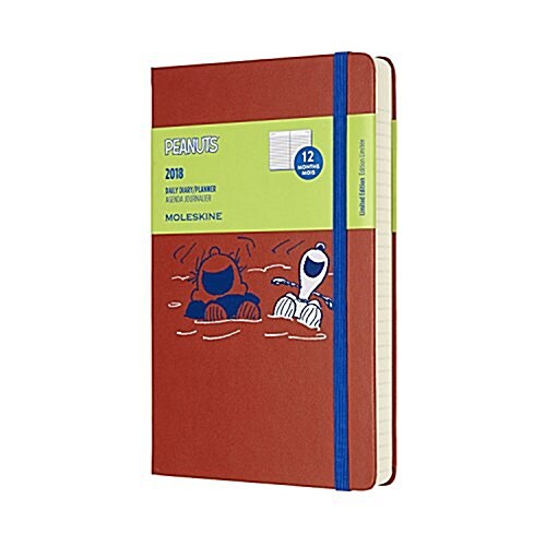 Moleskine Limited Edition Peanuts, 12 Month Daily Planner, Large, Coral Orange (5 X 8.25) (Desk)