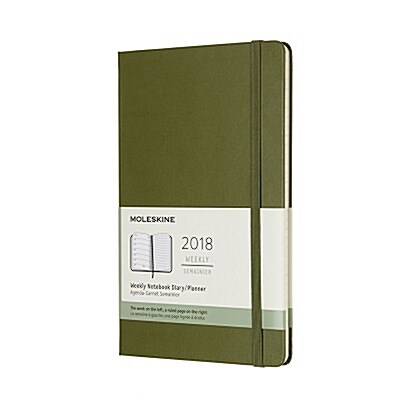 Moleskine 12 Month Weekly Planner, Large, ELM Green, Hard Cover (5 X 8.25) (Desk)
