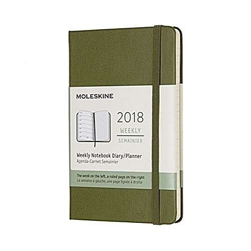 Moleskine 12 Month Weekly Planner, Pocket, ELM Green, Hard Cover (3.5 X 5.5) (Desk)