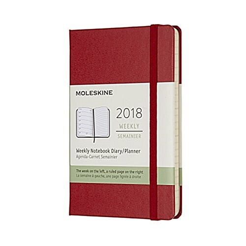Moleskine 12 Month Weekly Planner, Pocket, Scarlet Red, Hard Cover (3.5 X 5.5) (Desk)