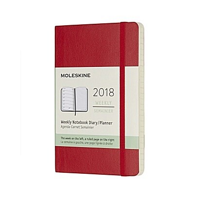 Moleskine 12 Month Weekly Planner, Pocket, Scarlet Red, Soft Cover (3.5 X 5.5) (Desk)