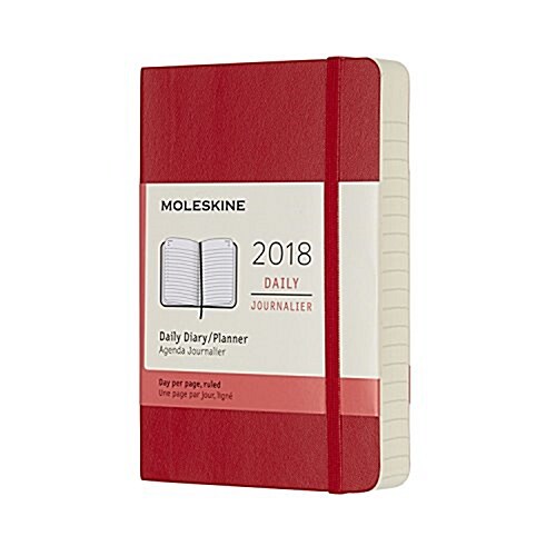 Moleskine 12 Month Daily Planner, Pocket, Scarlet Red, Soft Cover (3.5 X 5.5) (Desk)