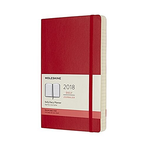 Moleskine 12 Month Daily Planner, Large, Scarlet Red, Soft Cover (5 X 8.25) (Desk)