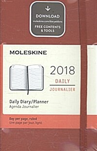 Moleskine 12 Month Daily Planner, Pocket, Scarlet Red, Hard Cover (3.5 X 5.5) (Desk)