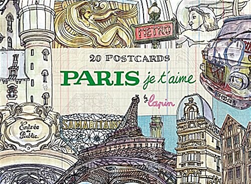 Paris, Je TAime: 20 Postcards Book (Paperback)